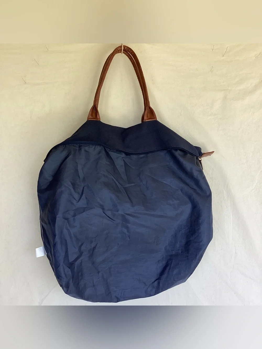 Polo by Ralph Lauren Navy Canvas Duffel with Brown Leather Trim